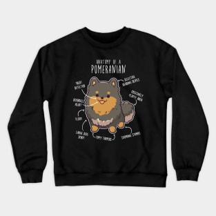 Black and Tan Pomeranian Dog Anatomy Crewneck Sweatshirt